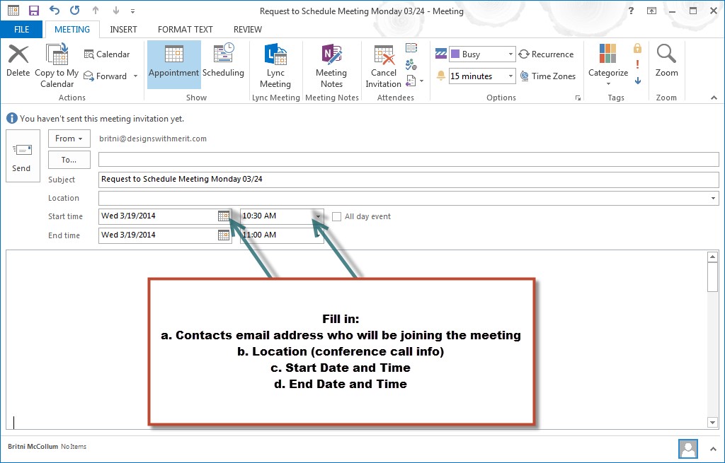 How To Set Up A Meeting Invite In Outlook Responsive Web Design 