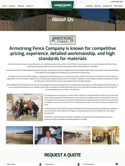 armstrong fence company about page